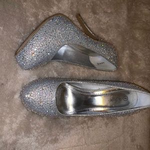 VJP Silver Jeweled High Heels